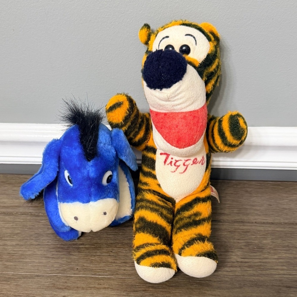 Disney Winnie the Pooh Tigger & Eeyore Plush Lot Sears Vintage Stuffed Animals